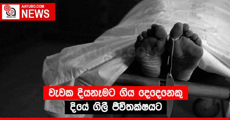 වැවක දියනෑමට ගිය දෙදෙනෙකු දියේ ගිලී ජීවිතක්‍ෂයට