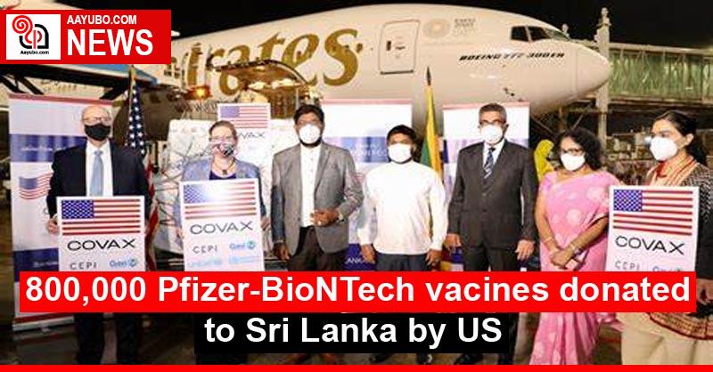800,000 Pfizer-BioNTech vaccines donated to Sri Lanka by US
