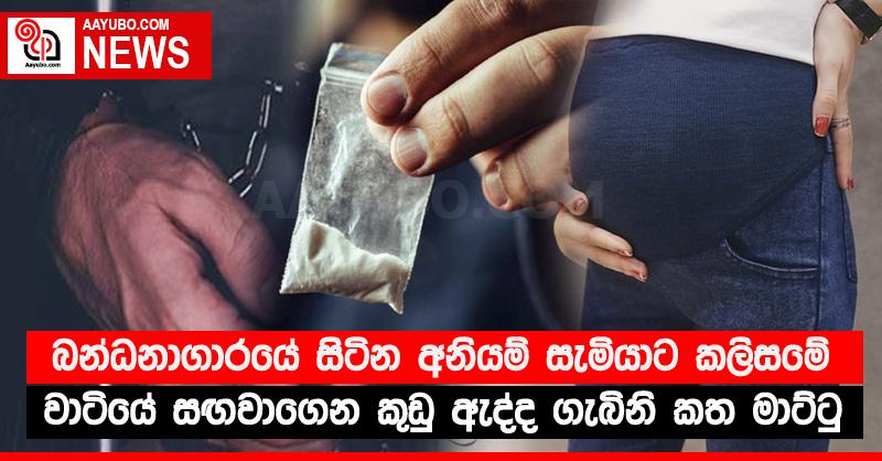 බන්ධනාගාරයේ සිටින අනියම් සැමියාට කලිසමේ වාටියේ සඟවාගෙන කුඩු ඇද්ද ගැබිනි කත මාට්ටු