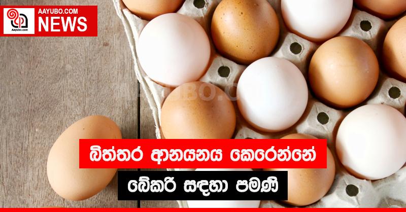 බිත්තර ආනයනය කෙරෙන්නේ බේකරි සඳහා පමණි