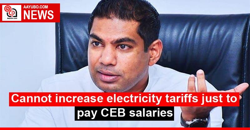 Cannot increase electricity tariffs just to pay CEB salaries