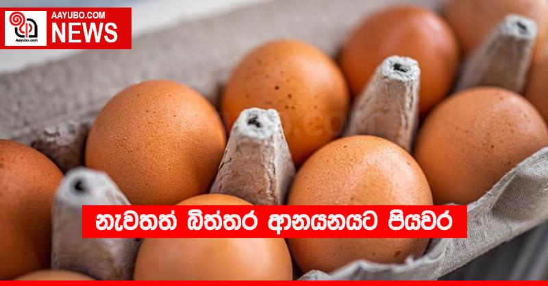 නැවතත් බිත්තර ආනයනයට පියවර