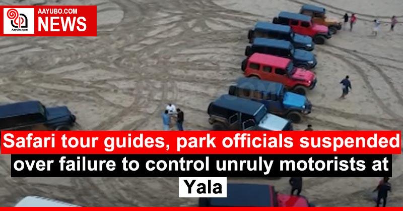Safari tour guides, park officials suspended over failure to control unruly motorists at Yala