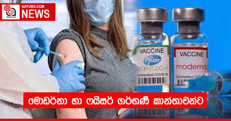 මොඩර්නා හා ෆයිසර් ගර්භණී කාන්තාවන්ට