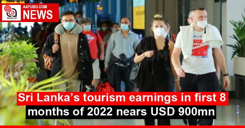 Sri Lanka’s tourism earnings in first 8 months of 2022 nears USD 900mn