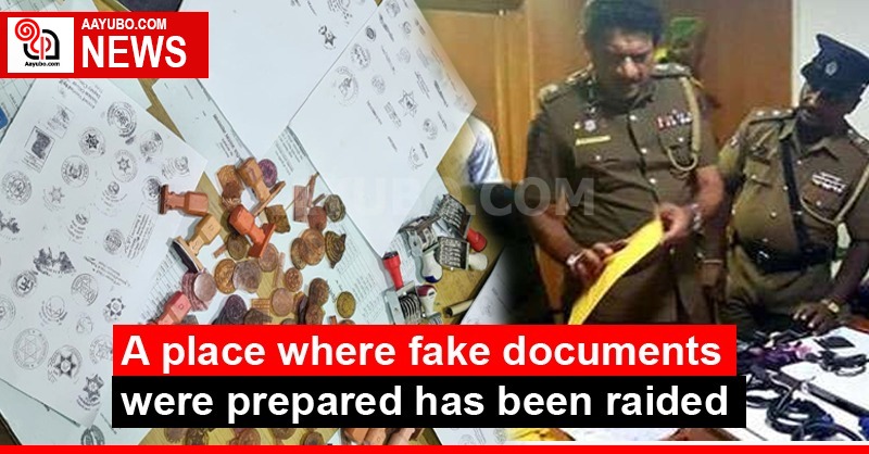 A place where fake documents are processed is raided
