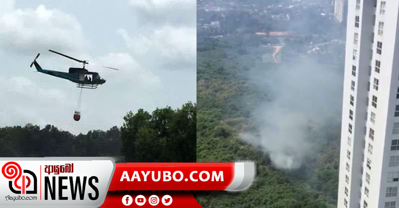 රාජගිරියේ වගුරු බිමක ගින්නක් - පාලනයට ගුවන් හමුදාව පැමිණේ