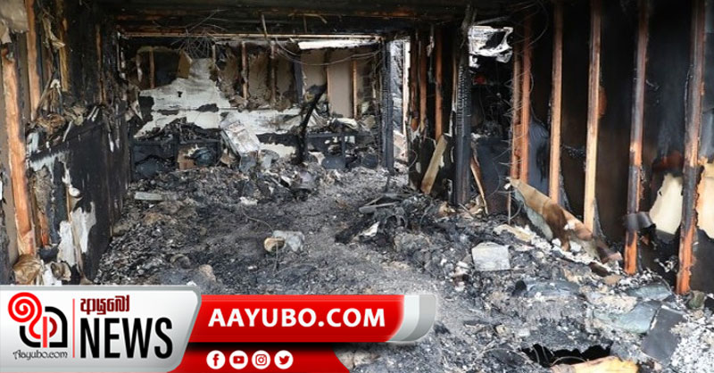 අම්බලන්ගොඩ නගරයේ ගින්නකින් වෙළෙඳසැල් 4 ක් අළු වෙයි