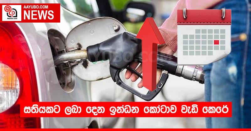 සතියකට ලබා දෙන ඉන්ධන කෝටාව වැඩි කෙරේ