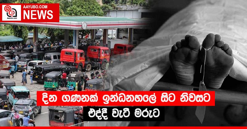 දින ගණනක් ඉන්ධනහලේ සිට නිවසට එද්දී වැටී මරුට