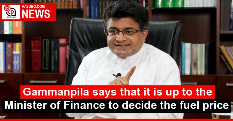Gammanpila says that it is up to the Minister of Finance to decide the fuel price