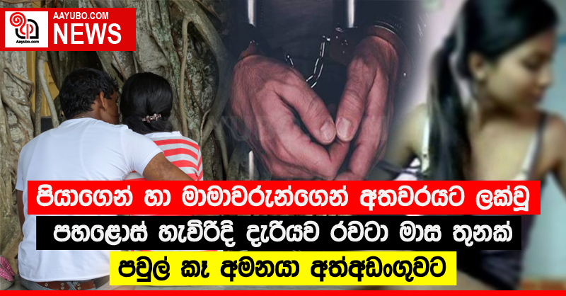 පියාගෙන් හා මාමාවරුන්ගෙන් අතවරයට ලක්වූ පහළොස් හැවිරිදි දැරියව රවටා මාස තුනක් පවුල් කෑ අමනයා අත්අඩංගුවට