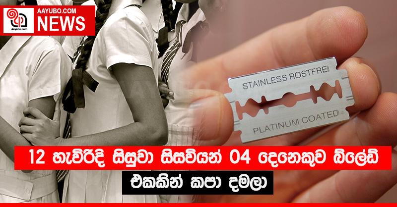 12 හැවිරිදි සිසුවා සිසුවියන් 04 දෙනෙකුව බ්ලේඩ් එකකින් කපා දමලා