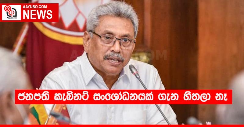 ජනපති කැබිනට් සංශෝධනයක් ගැන හිතලා නෑ