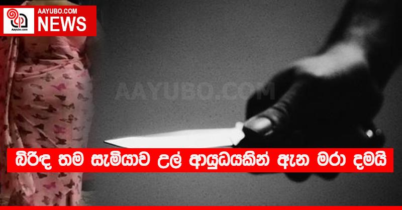 බිරිඳ තම සැමියාව උල් ආයුධයකින් ඇන මරා දමයි