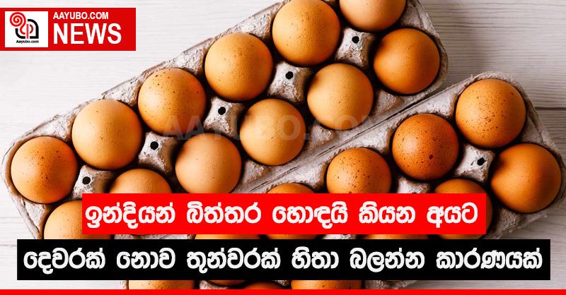 ඉන්දියන් බිත්තර හොඳයි කියන අයට දෙවරක් නොව තුන්වරක් හිතා බලන්න කාරණයක්