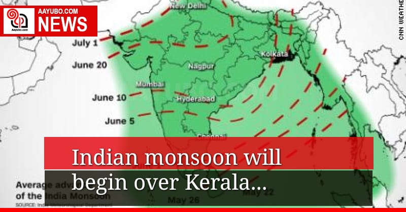 Indian monsoon will begin over Kerala 