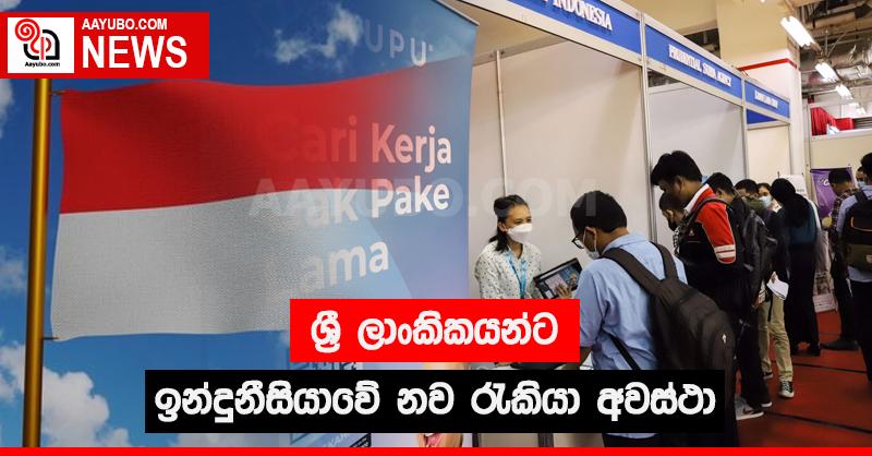 ශ්‍රී ලාංකිකයන්ට ඉන්දුනීසියාවේ නව රැකියා අවස්ථා