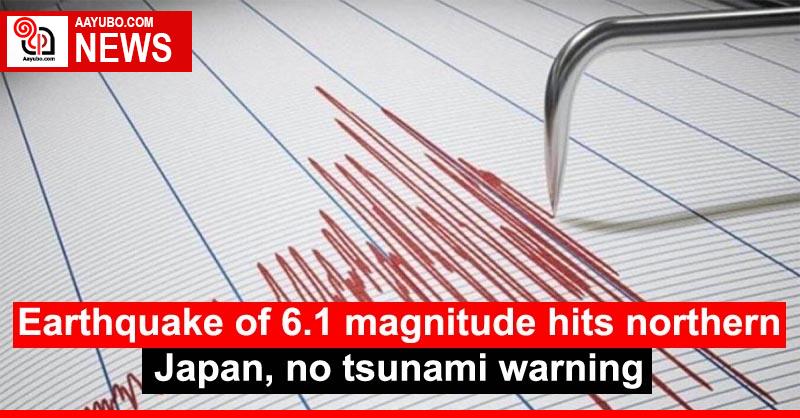 Earthquake of 6.1 magnitude hits northern Japan, no tsunami warning