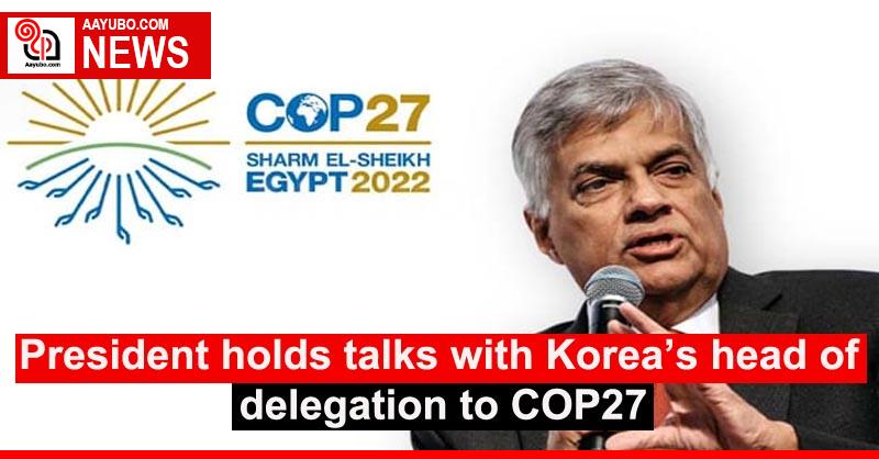 President holds talks with Korea’s head of delegation to COP27