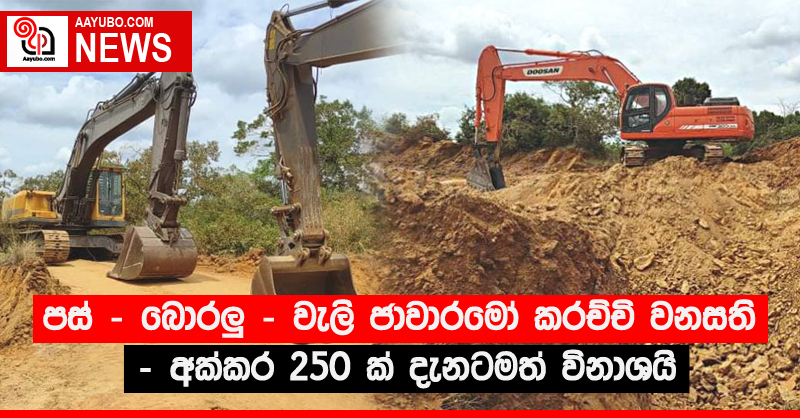 පස් - බොරලු‍ - වැලි ජාවාරමෝ කරච්චි වනසති - අක්කර 250 ක් දැනටමත් විනාශයි