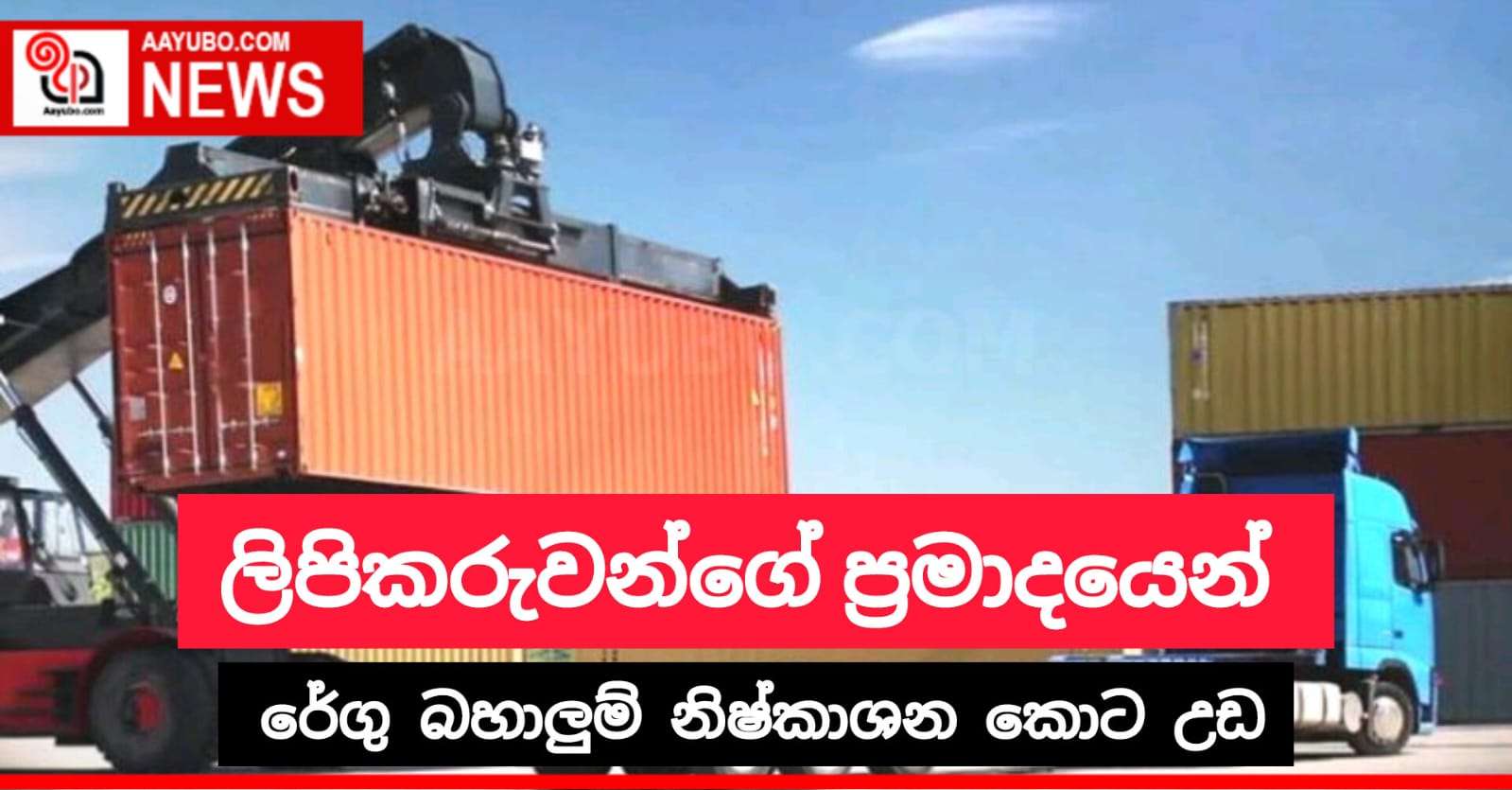 ලිපිකරුවන්ගේ ප්‍රමාදයෙන් රේගු බහාලුම් නිෂ්කාශන කොට උඩ