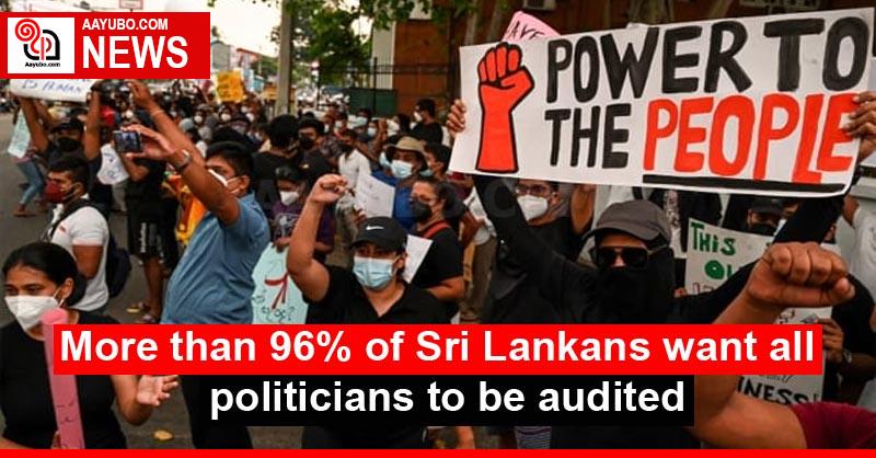 More than 96% of Sri Lankans want all politicians to be audited