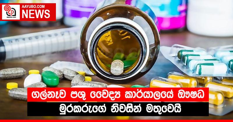 ගල්නෑව පශු වෛද්‍ය කාර්යාලයේ ඖෂධ මුරකරුගේ නිවසින් මතුවෙයි