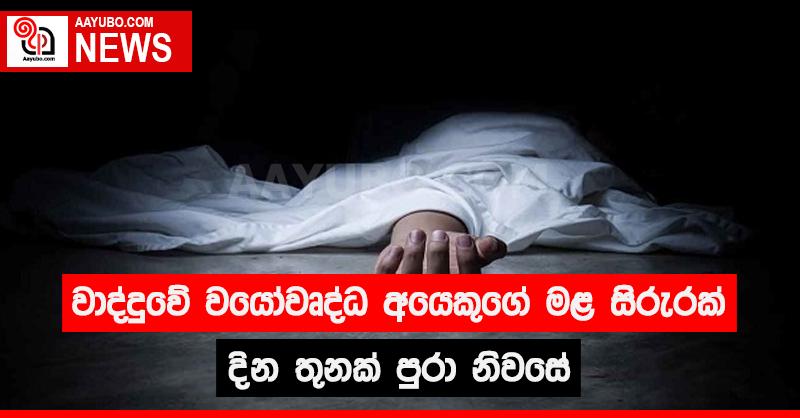 වාද්දුවේ වයෝවෘද්ධ අයෙකුගේ මළ සිරුරක් දින තුනක් පුරා නිවසේ