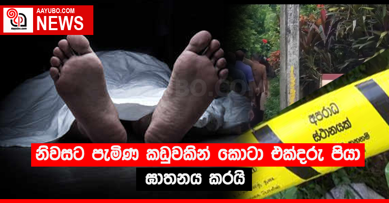 නිවසට පැමිණ කඩුවකින් කොටා එක්දරු පියා ඝාතනය කරයි