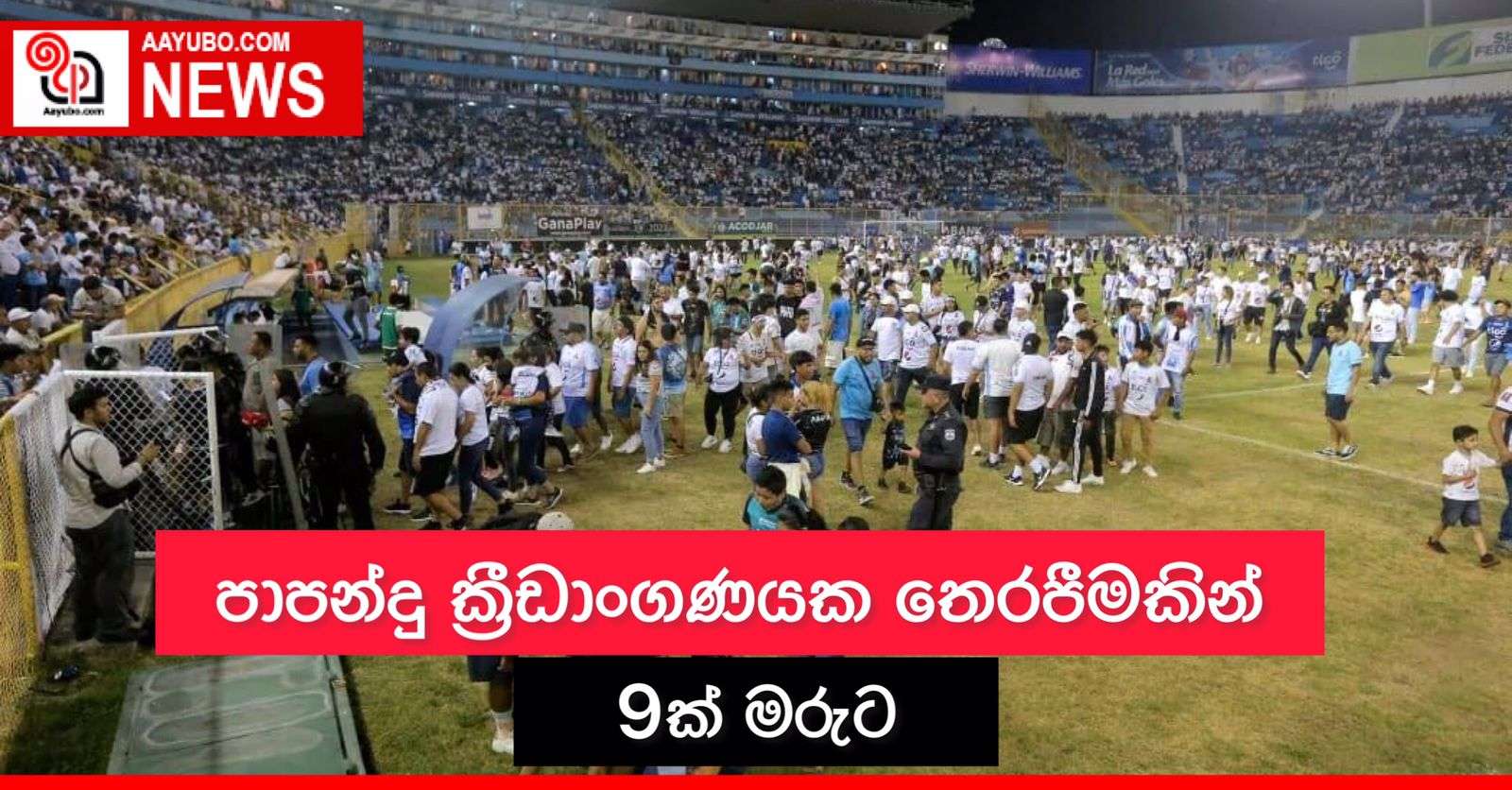 පාපන්දු ක්‍රීඩාංගණයක තෙරපීමකින් 9ක් මරුට