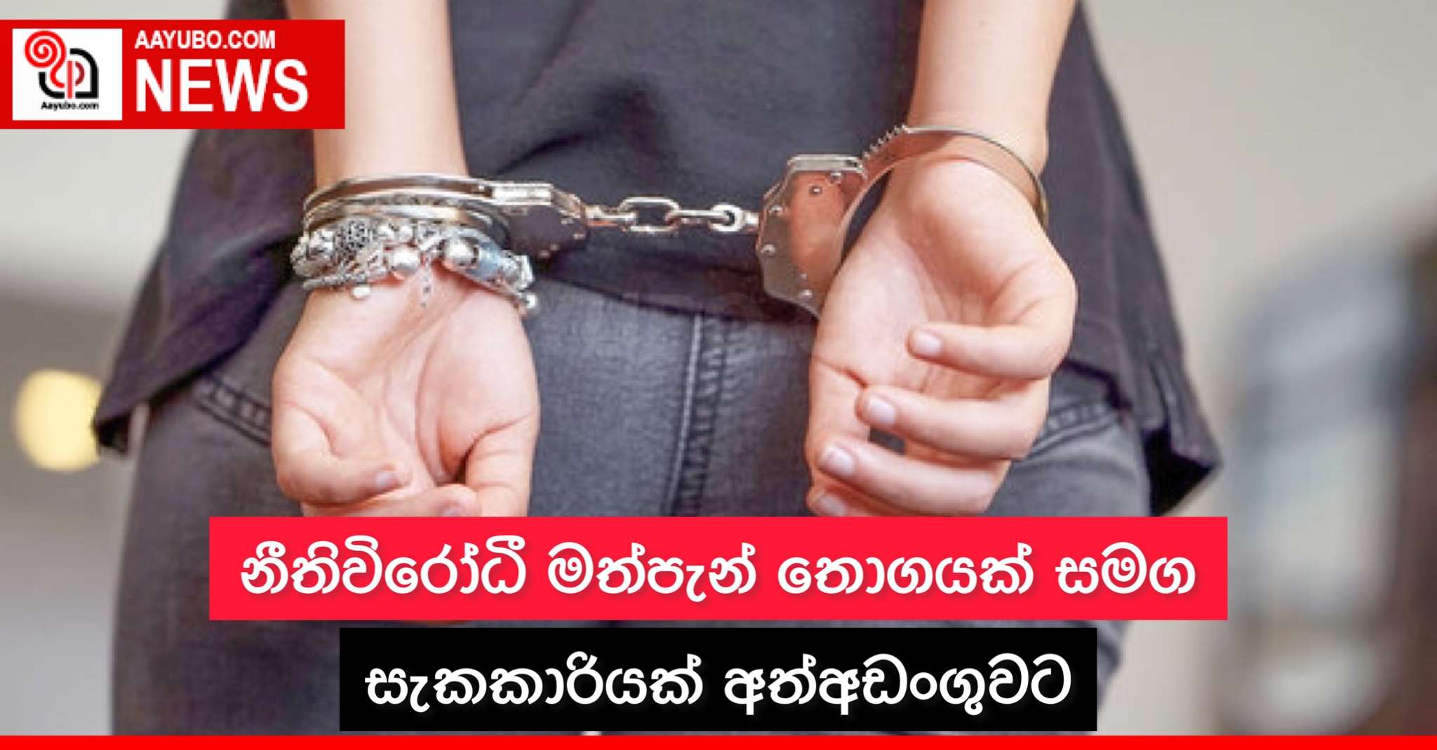 නීතිවිරෝධී මත්පැන් තොගයක් සමග සැකකාරියක් අත්අඩංගුවට