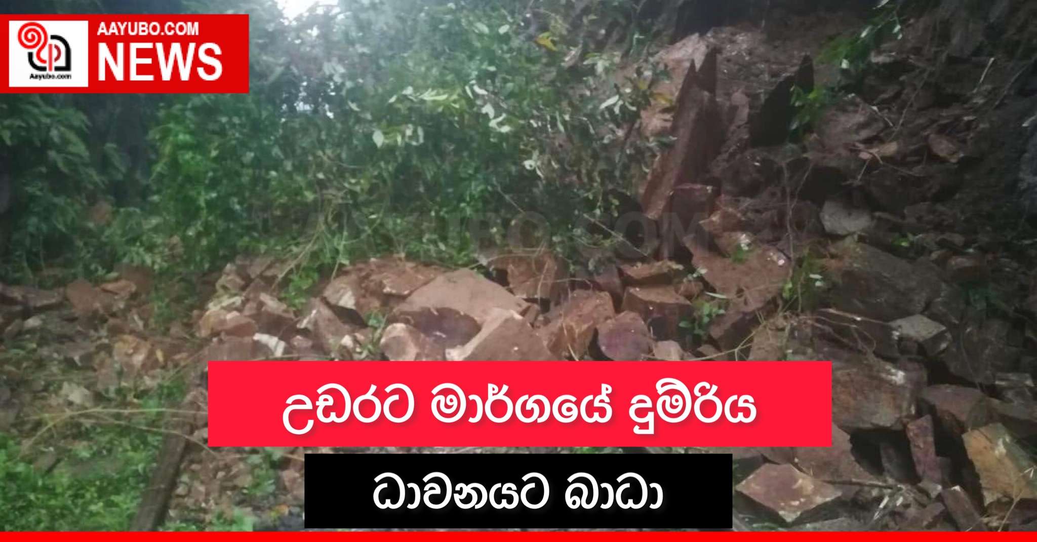 උඩරට මාර්ගයේ දුම්රිය ධාවනයට බාධා