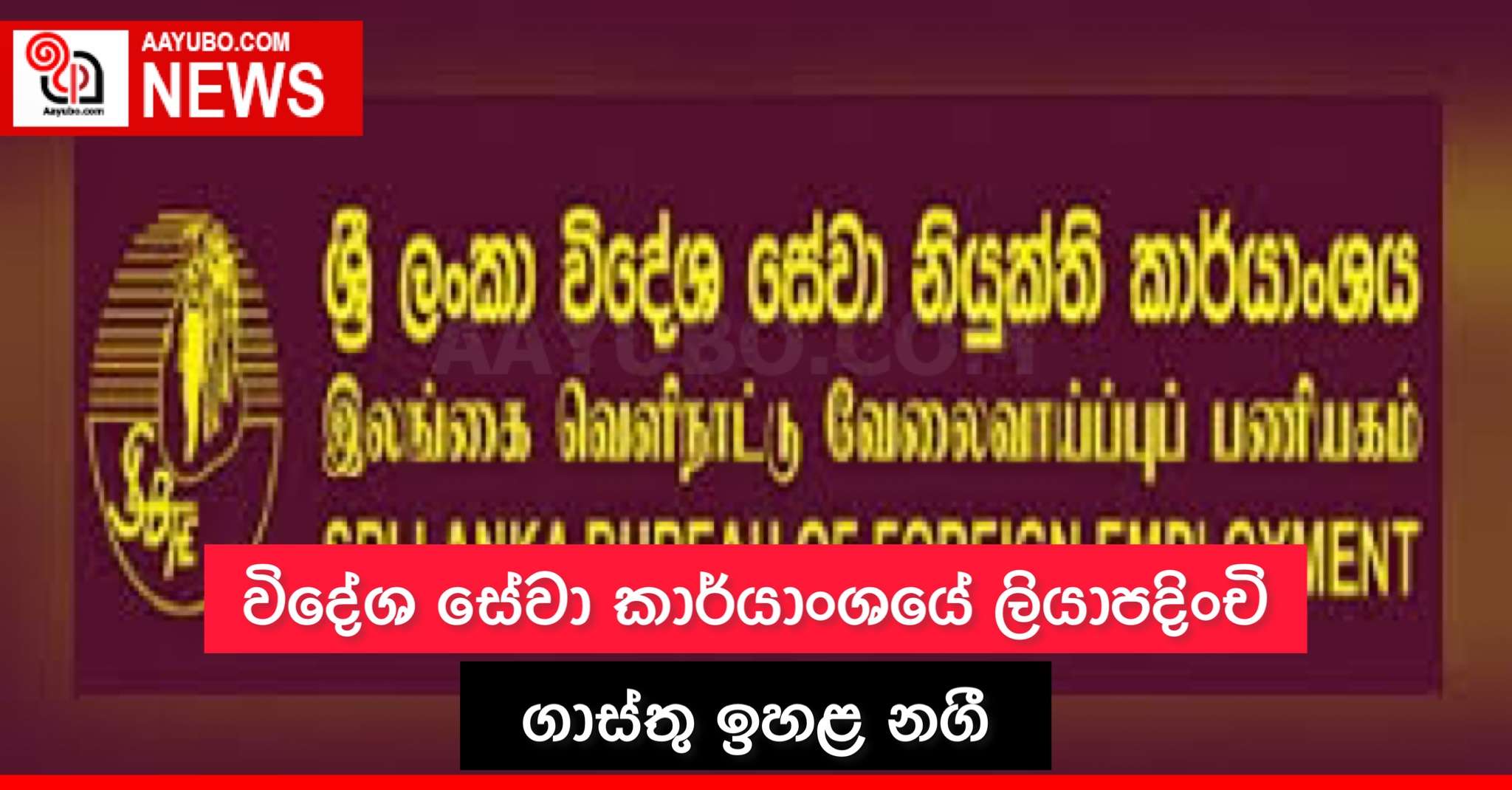විදේශ සේවා කාර්යාංශයේ ලියාපදිංචි ගාස්තු ඉහළ නගී