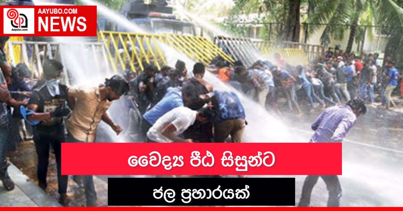 වෛද්‍ය පීඨ සිසුන්ට ජල ප්‍රහාරයක්