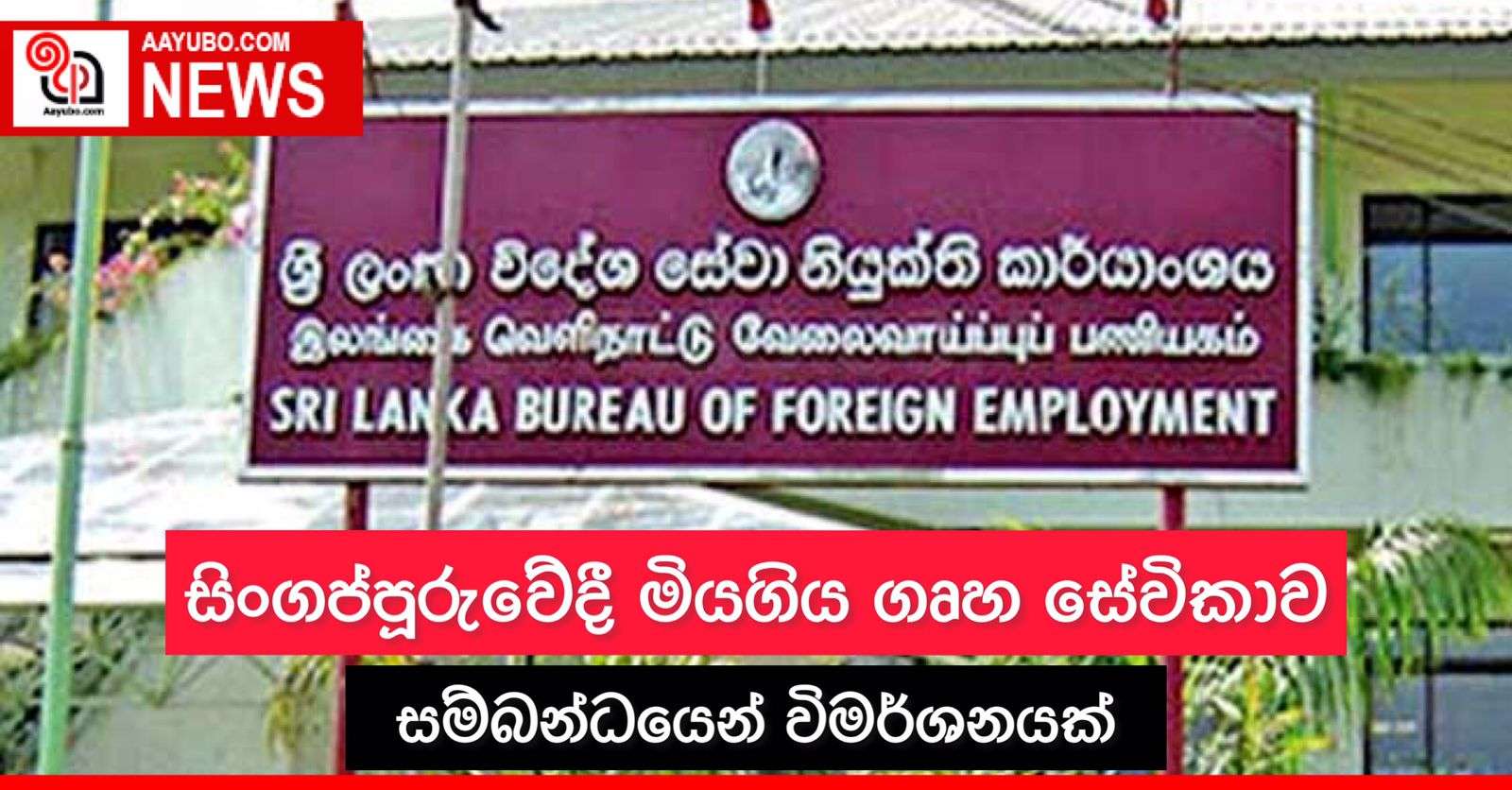 සිංගප්පූරුවේදී මියගිය ගෘහ සේවිකාව සම්බන්ධයෙන් විමර්ශනයක්