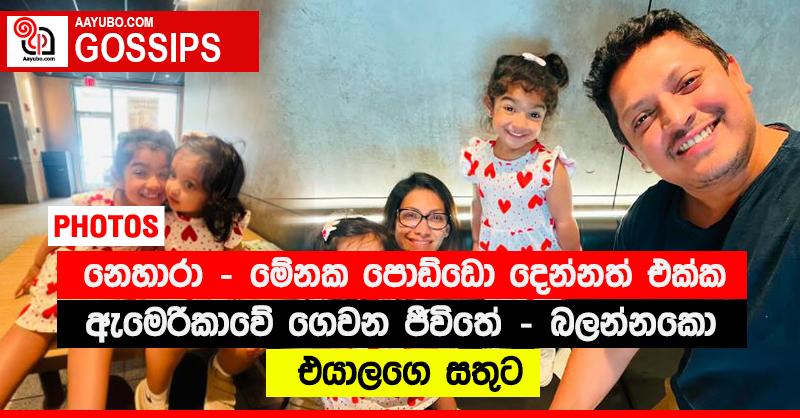 නෙහාරා - මේනක පොඩ්ඩො දෙන්නත් එක්ක ඇමෙරිකාවේ ගෙවන ජීවිතේ - බලන්නකො එයාලගෙ සතුට (PHOTOS)