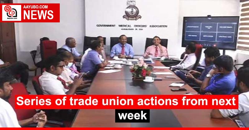 Series of trade union actions from next week