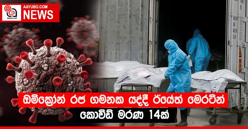 ඔමික්‍රෝන් රජ ගමනක යද්දී ඊයේත් මෙරටින් කොවිඩ් මරණ 14ක්