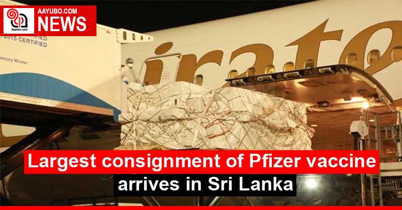 Largest consignment of Pfizer vaccine arrives in Sri Lanka