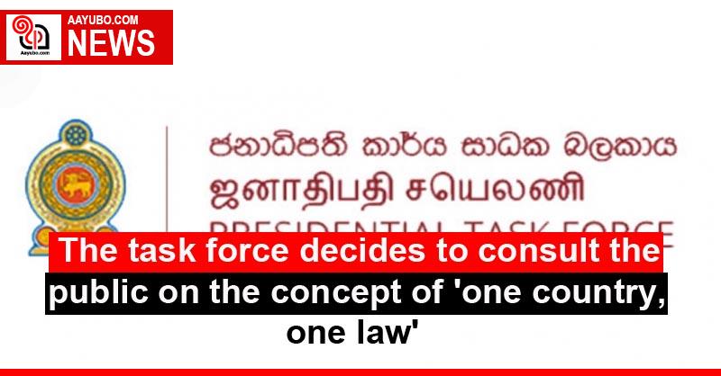 The task force decides to consult the public on the concept of 'one country, one law'