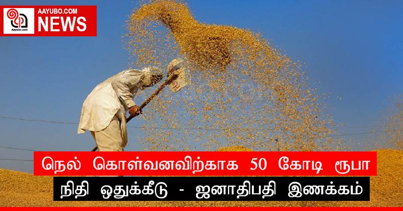 நெல் கொள்வனவிற்காக 50 கோடி ரூபா நிதி ஒதுக்கீடு: ஜனாதிபதி இணக்கம்