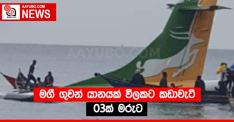 මගී ගුවන් යානයක් විලකට කඩාවැටී 03ක් මරුට