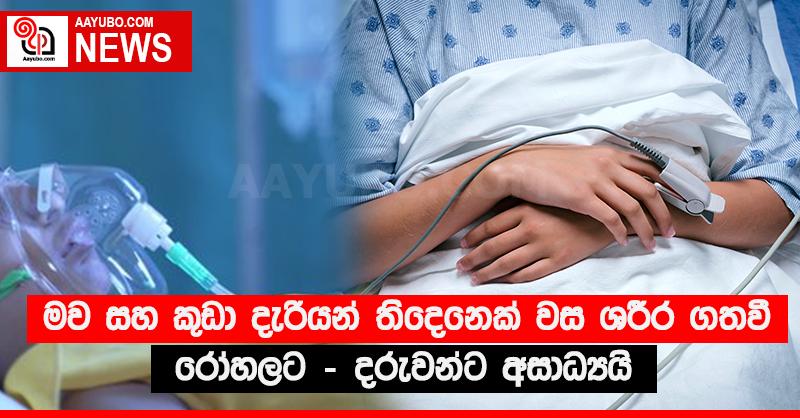 මව සහ කුඩා දැරියන් තිදෙනෙක් වස ශරීර ගතවී රෝහලට - දරුවන්ට අසාධ්‍යයි