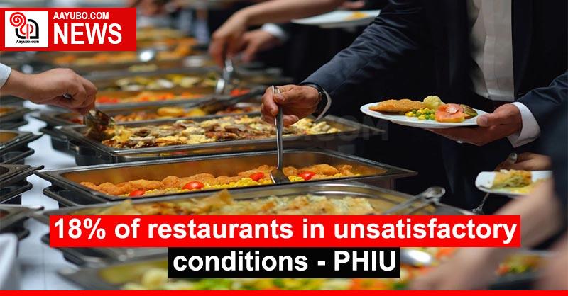 18% of restaurants in unsatisfactory conditions - PHIU