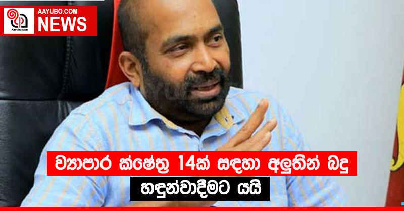 ව්‍යාපාර ක්ෂේත්‍ර 14ක් සඳහා අලු‍තින් බදු හඳුන්වාදීමට යයි