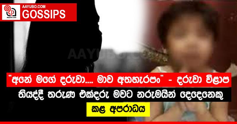 “අනේ මගේ දරුවා.... මාව අතහැරපං” - දරුවා විළාප තියද්දී තරුණ එක්දරු මවට නරුමයින් දෙදෙනෙකු කළ අපරාධය