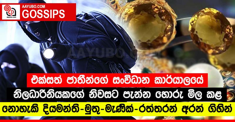 එක්සත් ජාතීන්ගේ සංවිධාන කාර්යාලයේ නිලධාරිනියකගේ නිවසට පැන්න හොරු මිල කළ නොහැකි දියමන්ති-මුතු-මැණික්-රත්තරන් අරන් ගිහින්