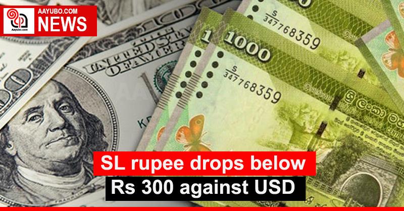 SL rupee drops below Rs 300 against USD