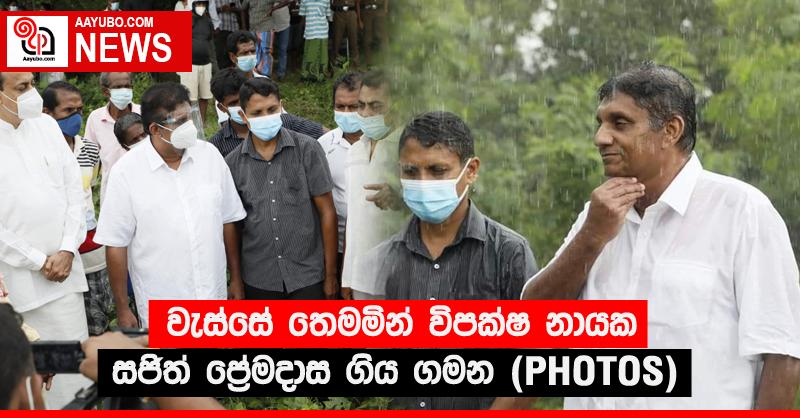 වැස්සේ තෙමමින් විපක්ෂ නායක සජිත් ප්‍රේමදාස ගිය ගමන (PHOTOS)
